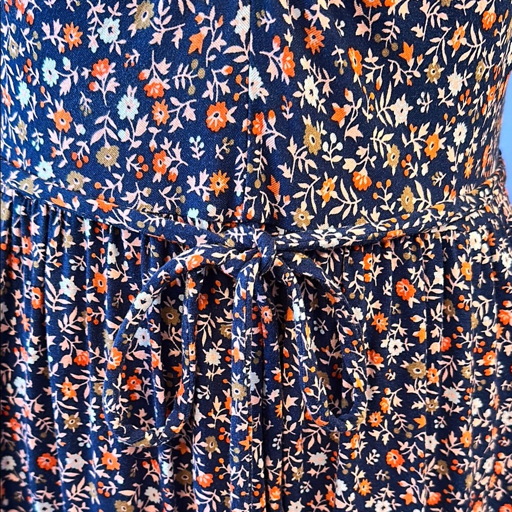 Boden Floral Print Dress - Blue and Orange size 6. - Picture 4 of 13